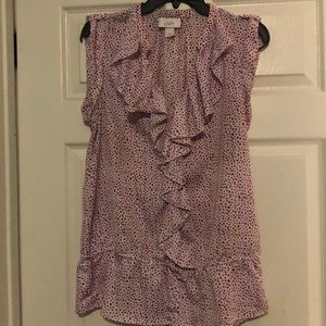 Cap sleeve ruffle blouse